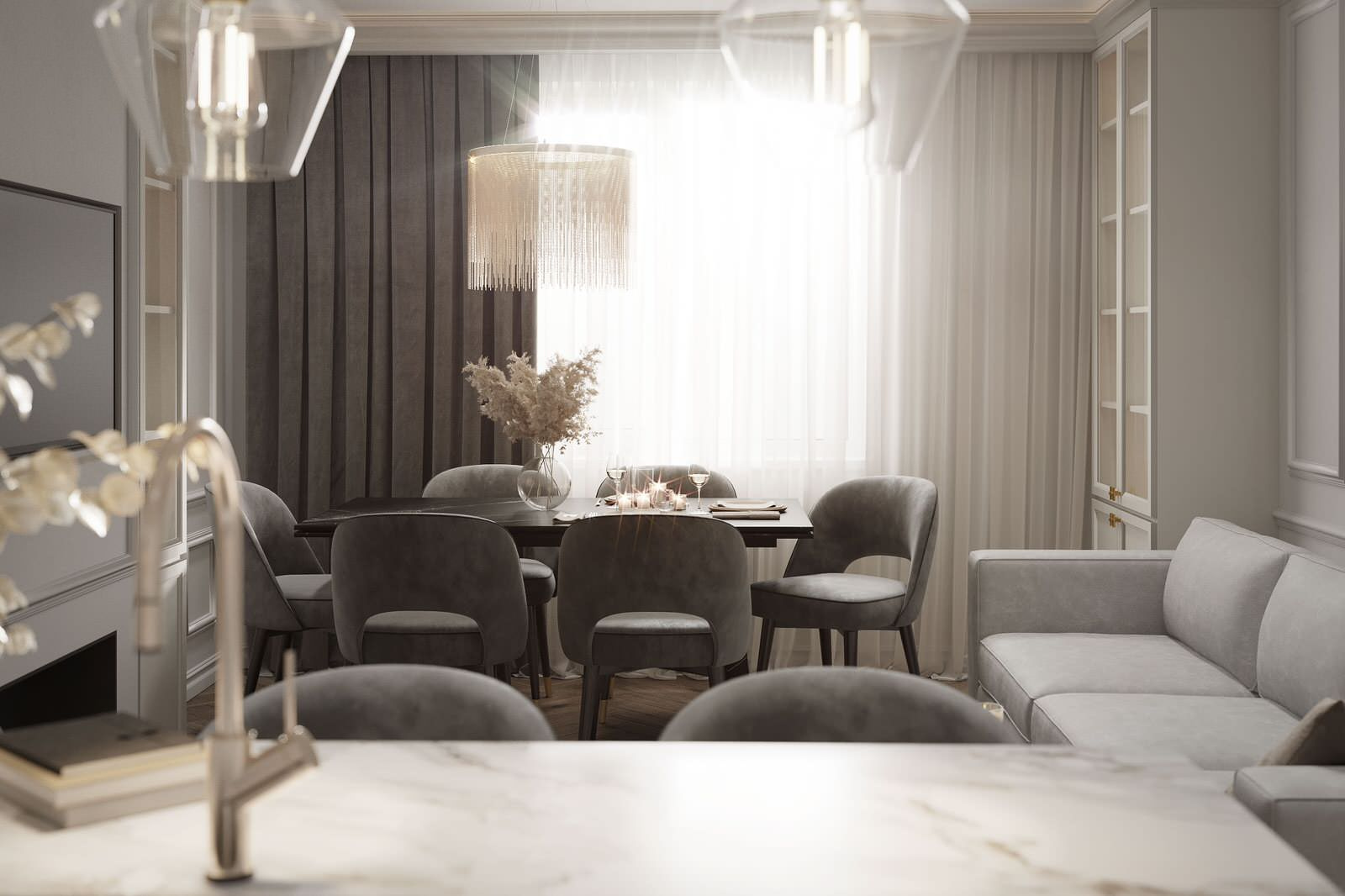 Кухня-гостиная в ЖК Лучи