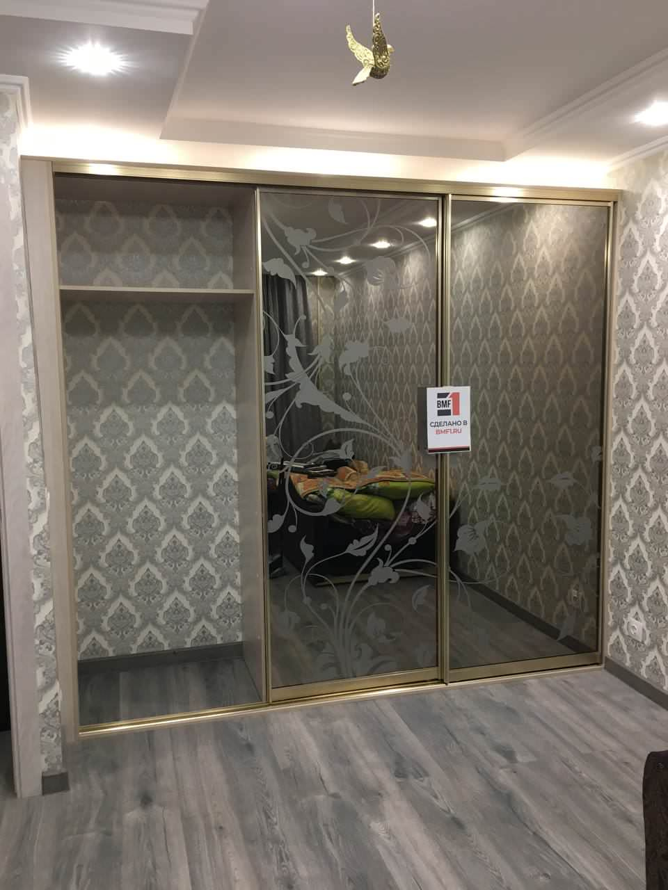 Шкаф купе с пескоструйным рисунком