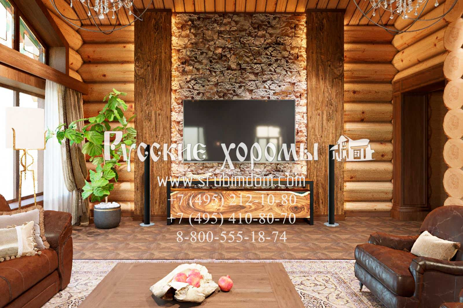 Дизайн гостиной с камином