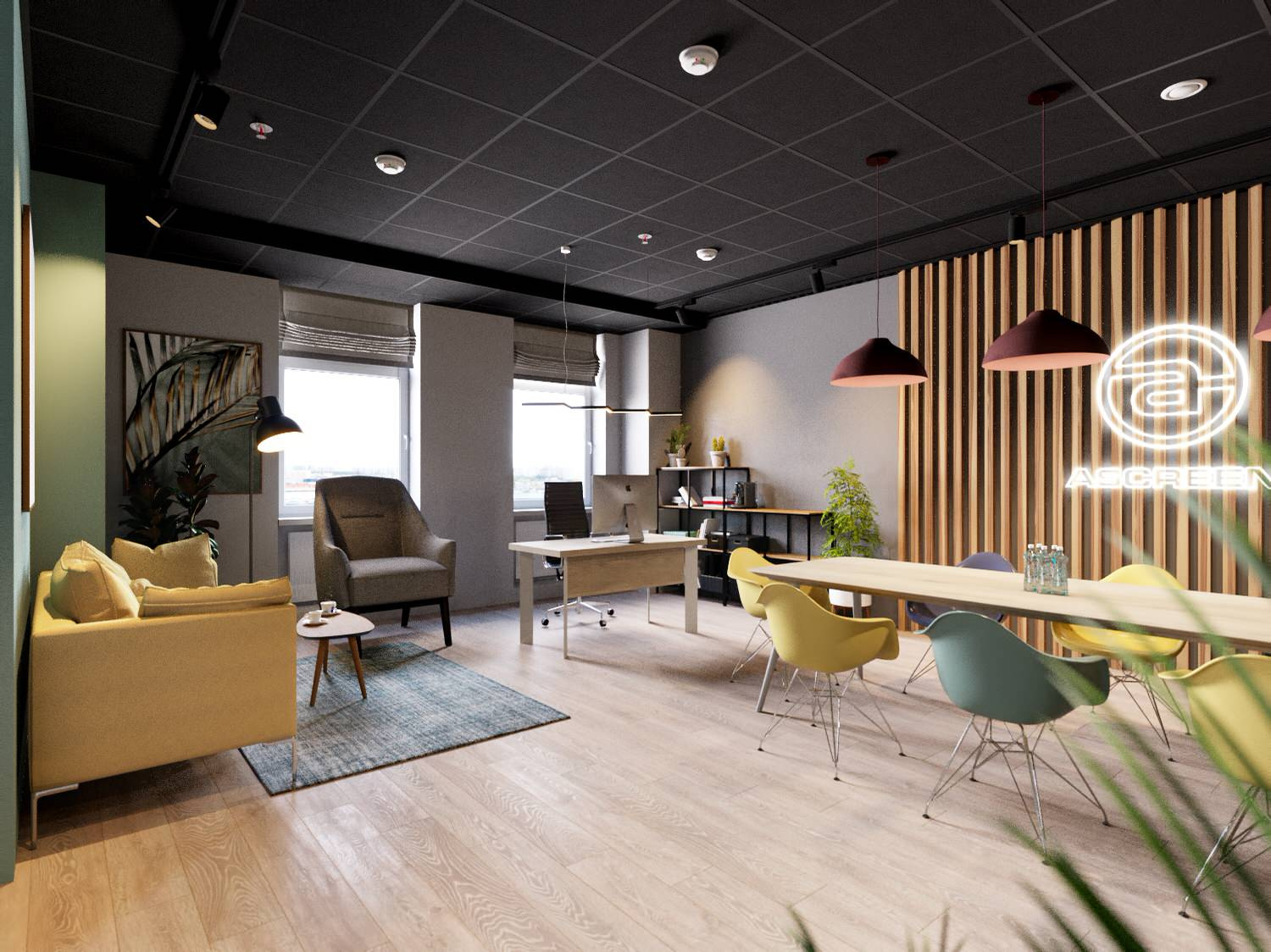 Ascreen Office Project in Open Space Style