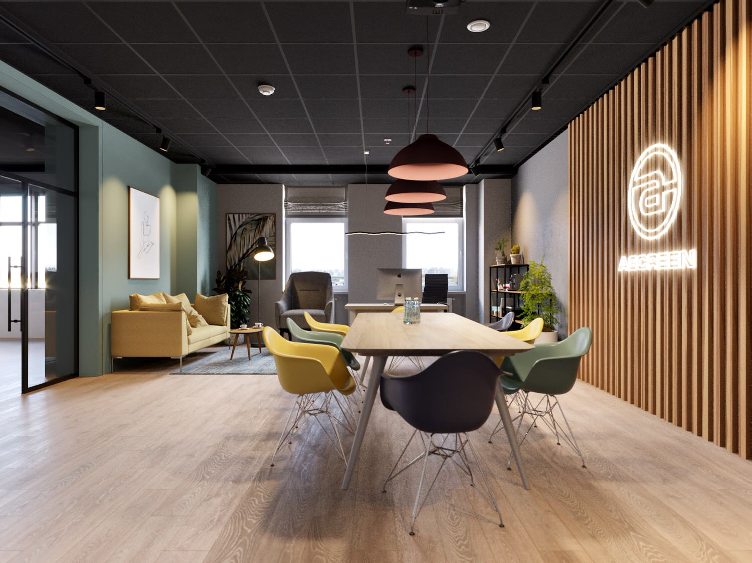Ascreen Office Project in Open Space Style