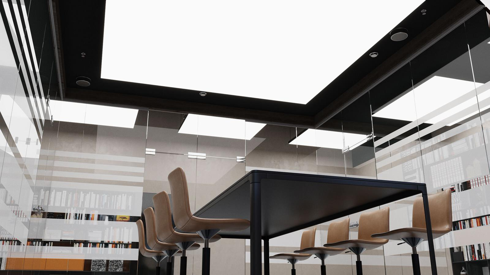 Office with membrane luminaire