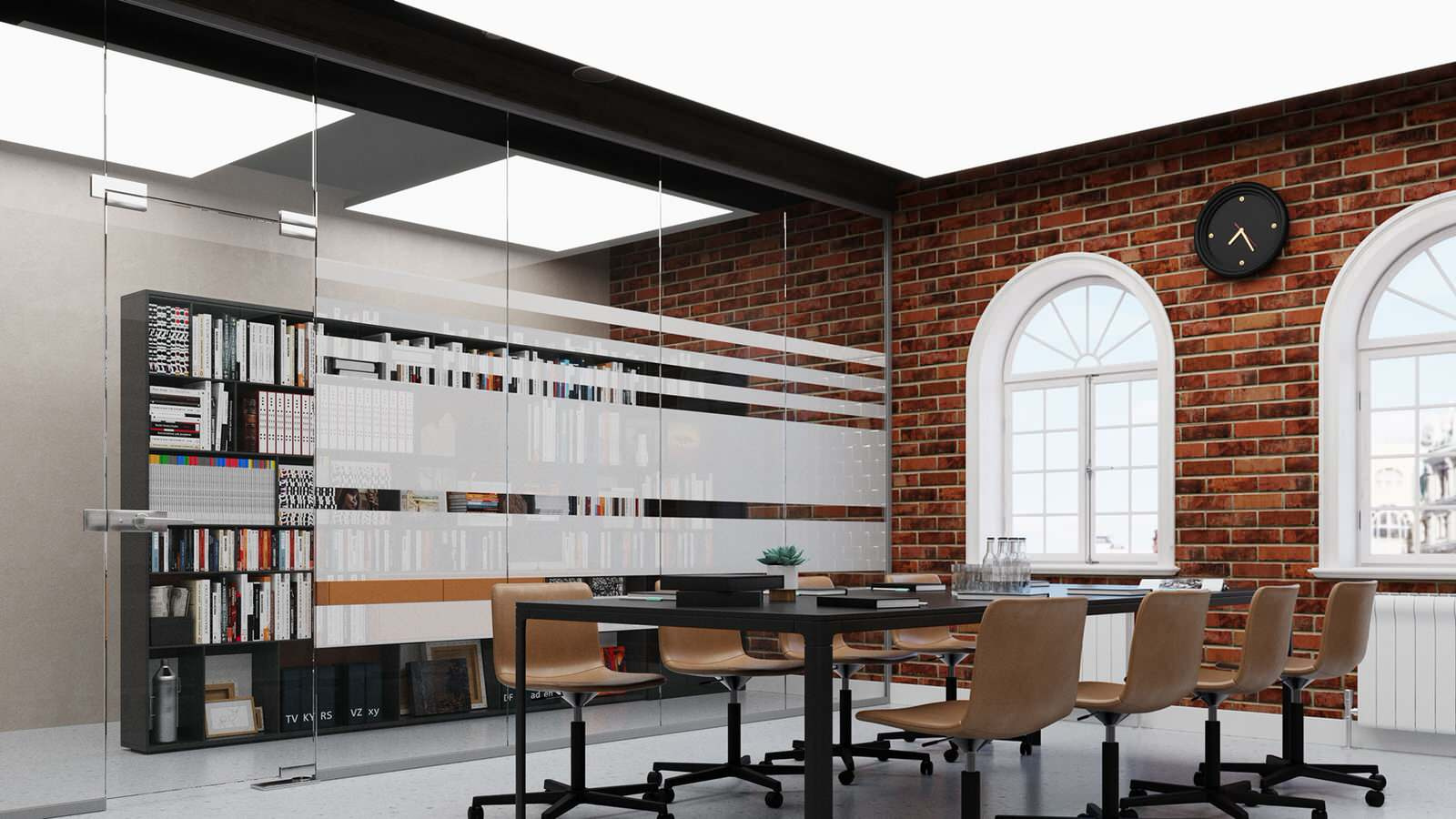 Office with membrane luminaire
