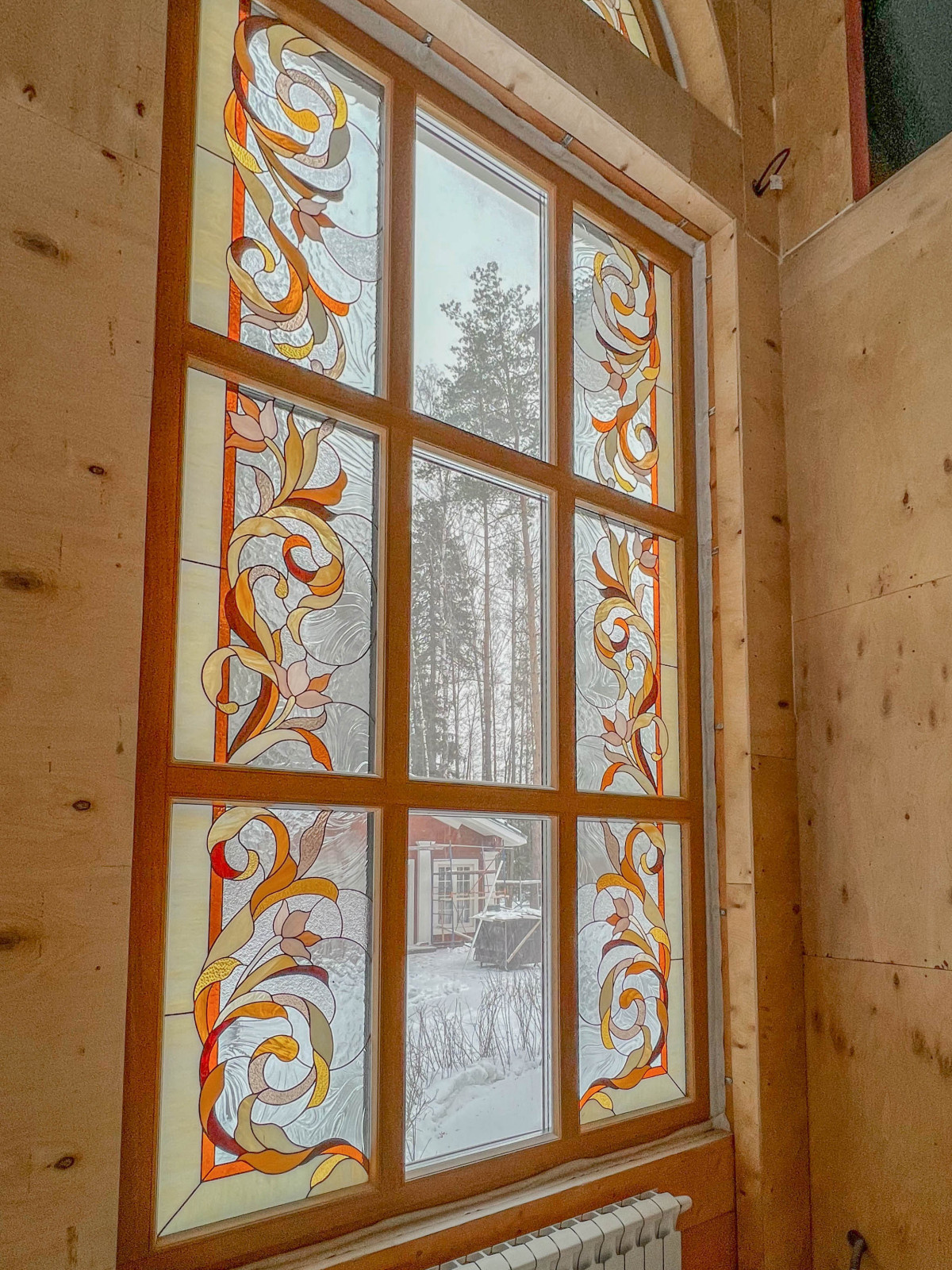 Особняк и Баня в русском стиле с витражом Тиффани