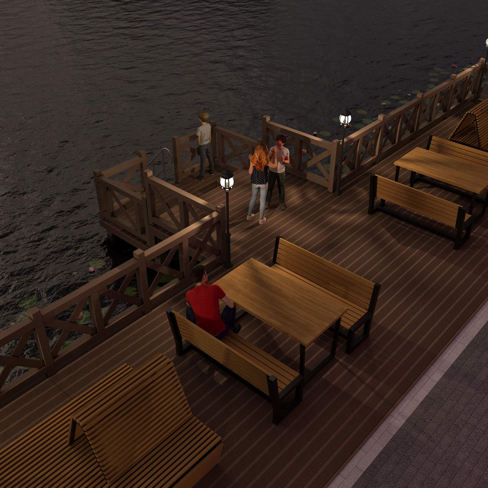 Красивый ландшафт пруда