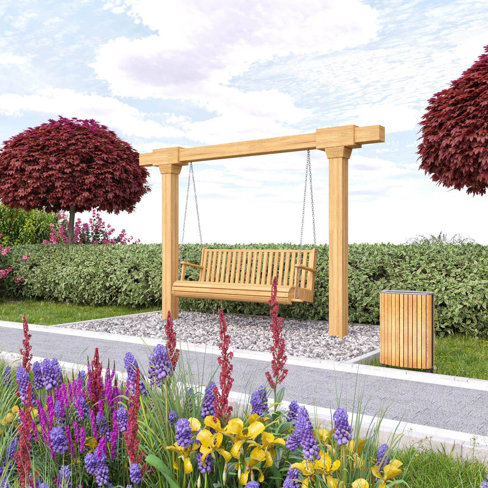 Красивый ландшафт пруда