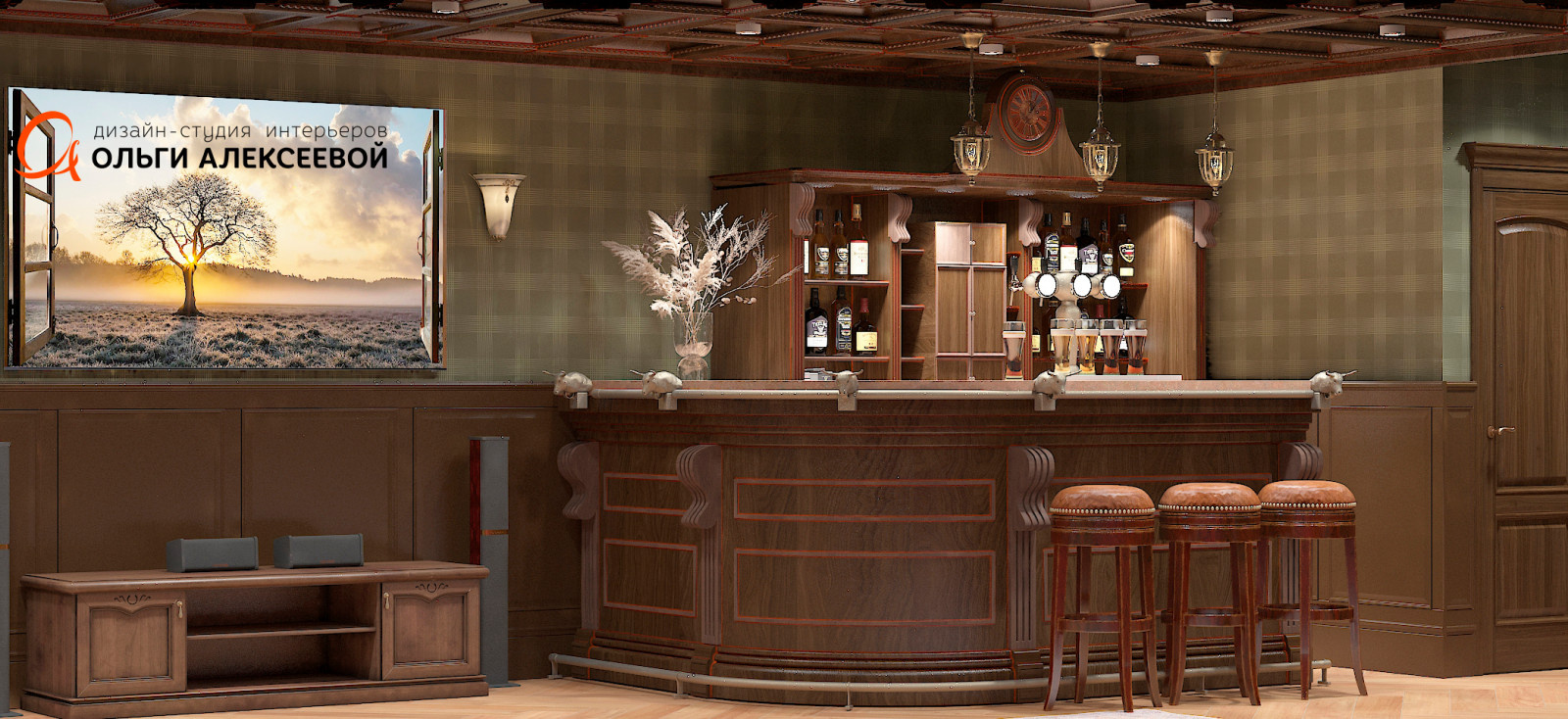 Мужской этаж в таунхаусе площадью 310,0м2.