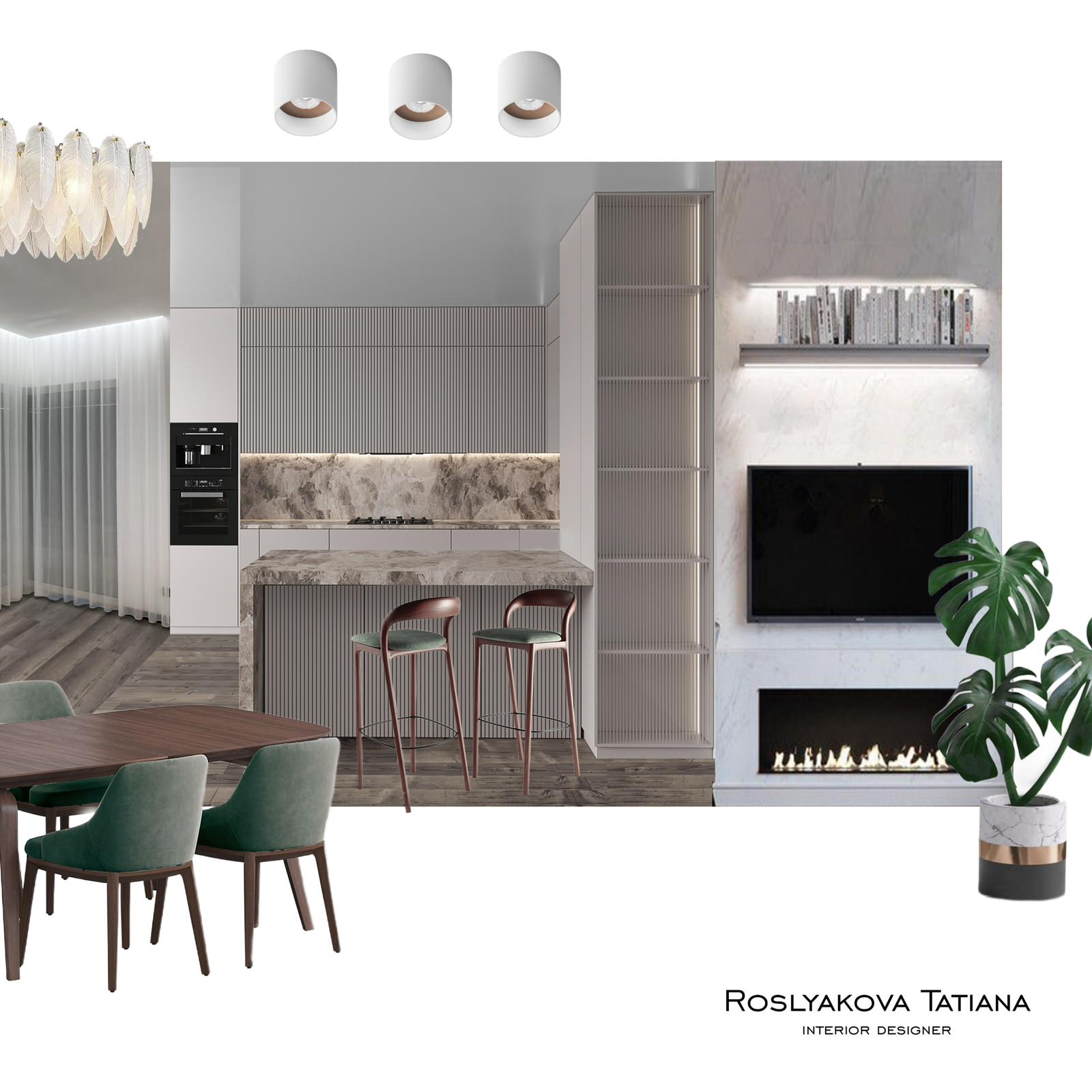 Дизайн проект гостиной и коридора