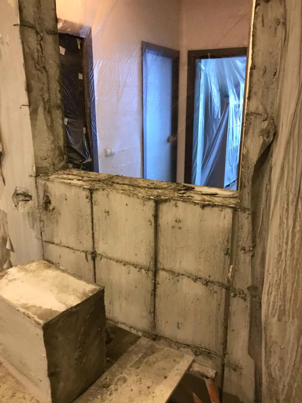 Резка проёма в капитальной стене, армирование карбон