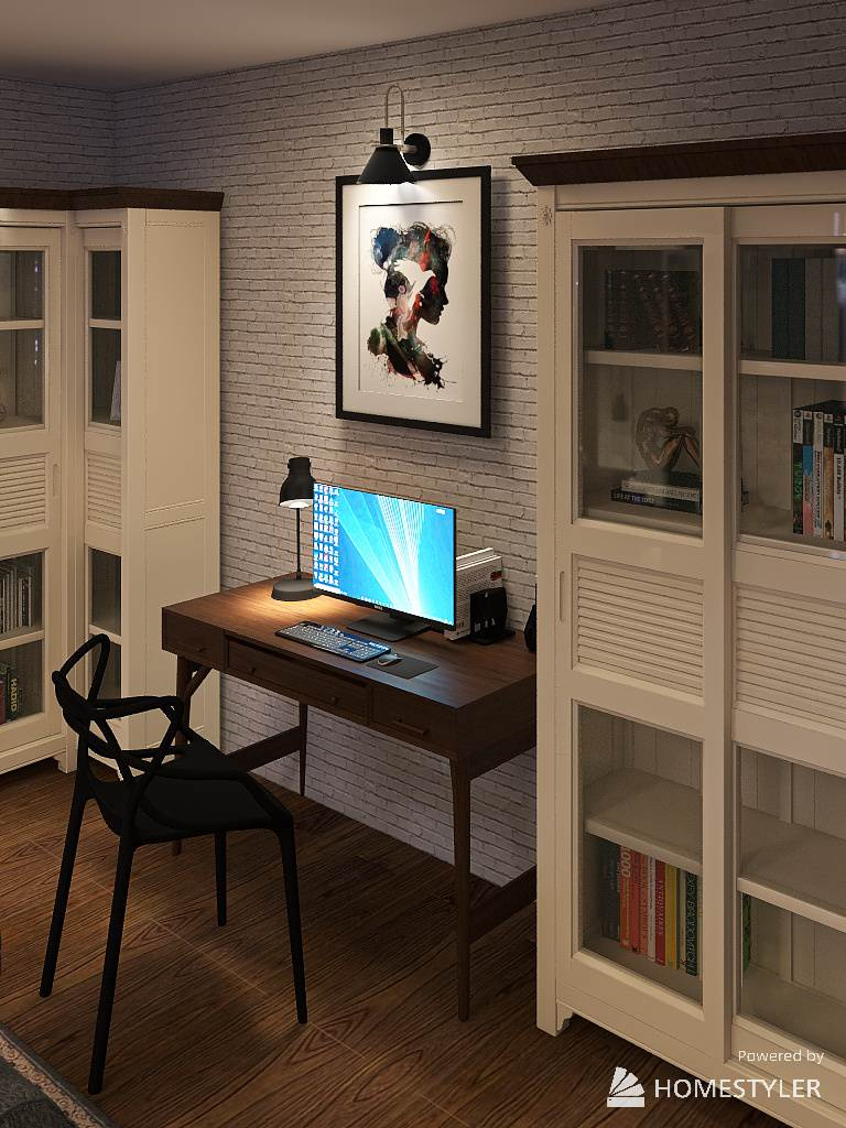 Эскизный проект гостиной (коллажи и 3D-визуализация)