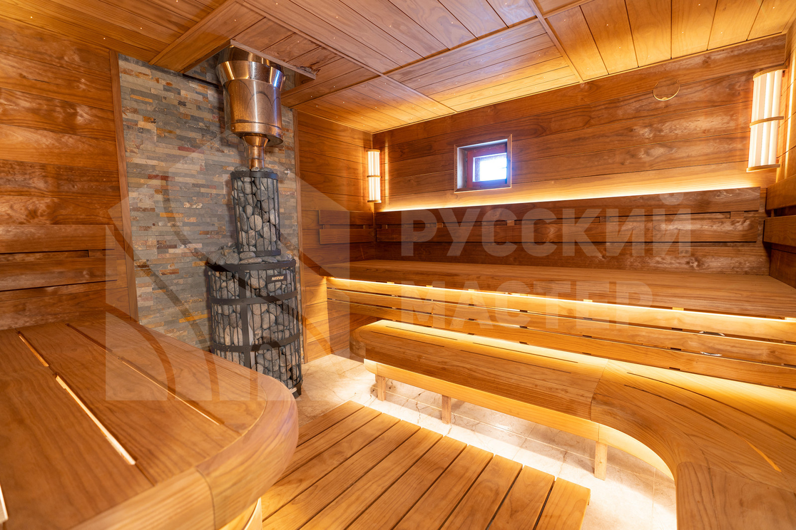 Фигурные 3D-полки и отделка из новозеландской сосны Пино Премио