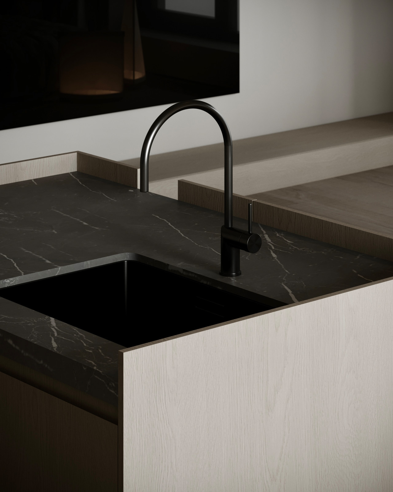 Концепт гостиной для двухкомнатной квартиры в Подмосковье