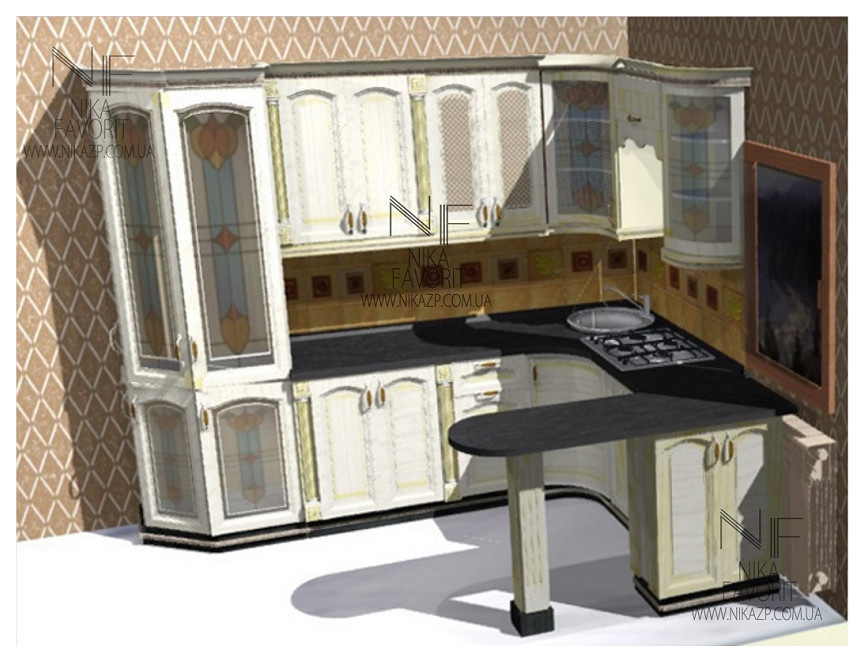 WOODEN CLASSIC KITCHEN WITH DECORS