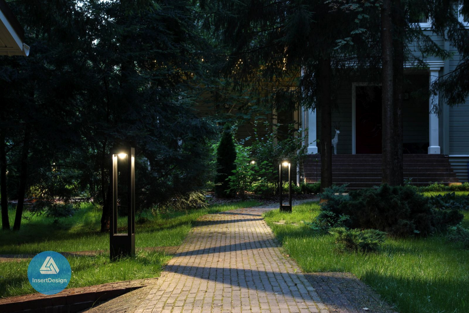 Ландшафтное освещение участка в КП Фортуна, Подмосковье