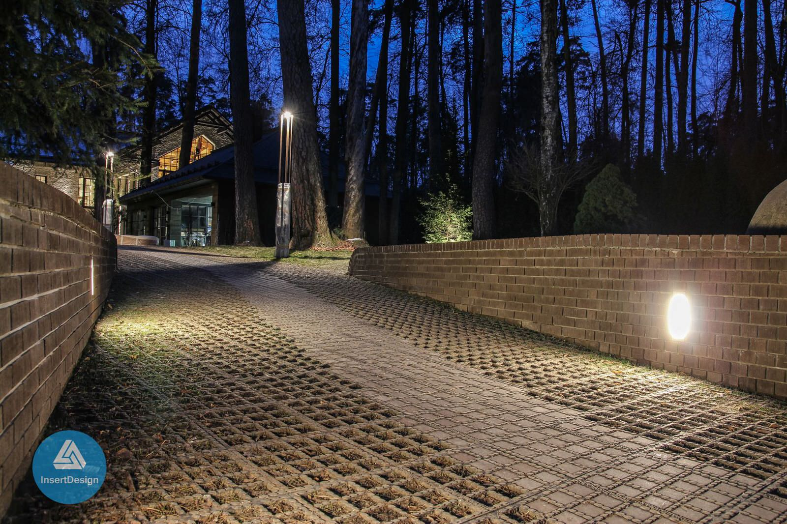 Ландшафтное освещение территории загородного дома в Архангельском, Подмосковье