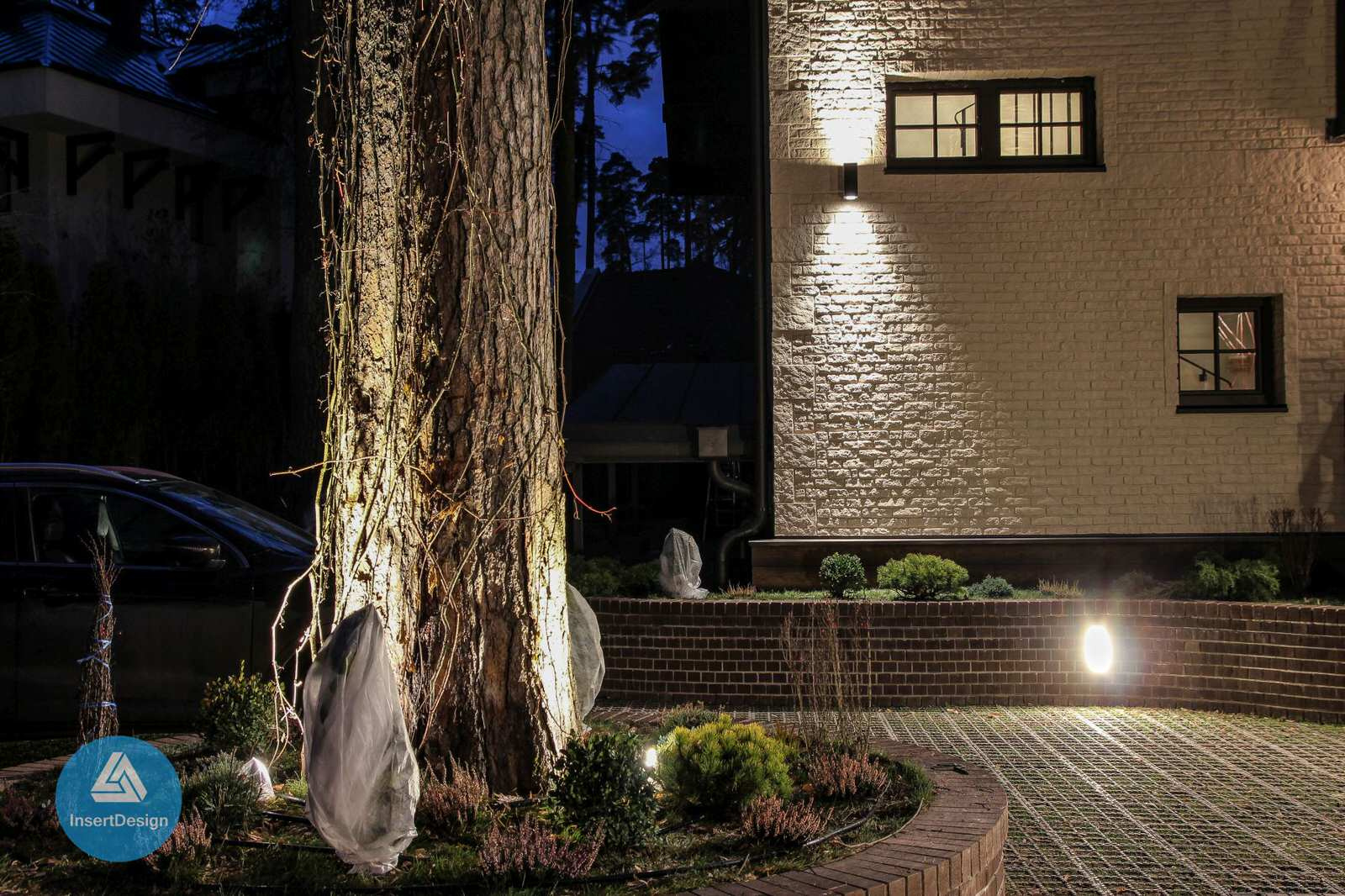 Ландшафтное освещение территории загородного дома в Архангельском, Подмосковье