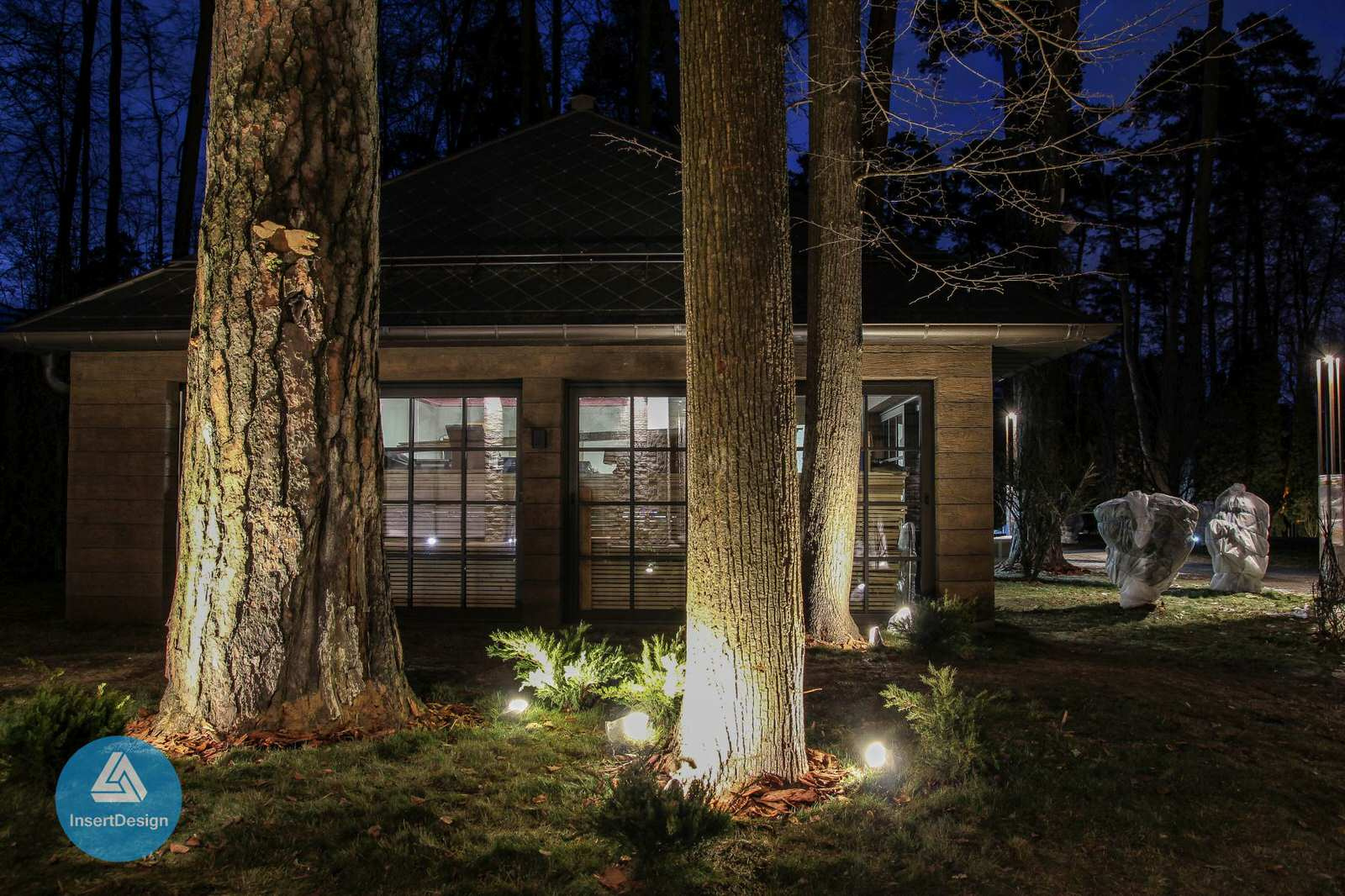 Обложка проекта: Ландшафтное освещение территории загородного дома в Архангельском, Подмосковье