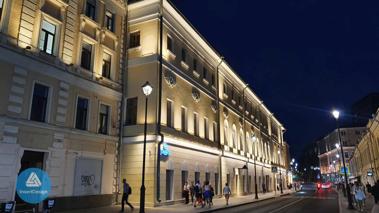 Архитектурное освещение клубного дома Маросейка 11, г. Москва