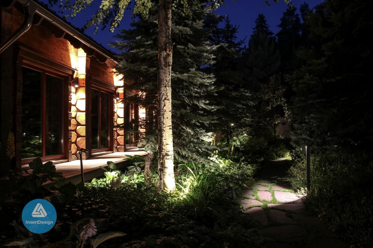 Ландшафтное освещение территории загородного дома в Николино, Подмосковье