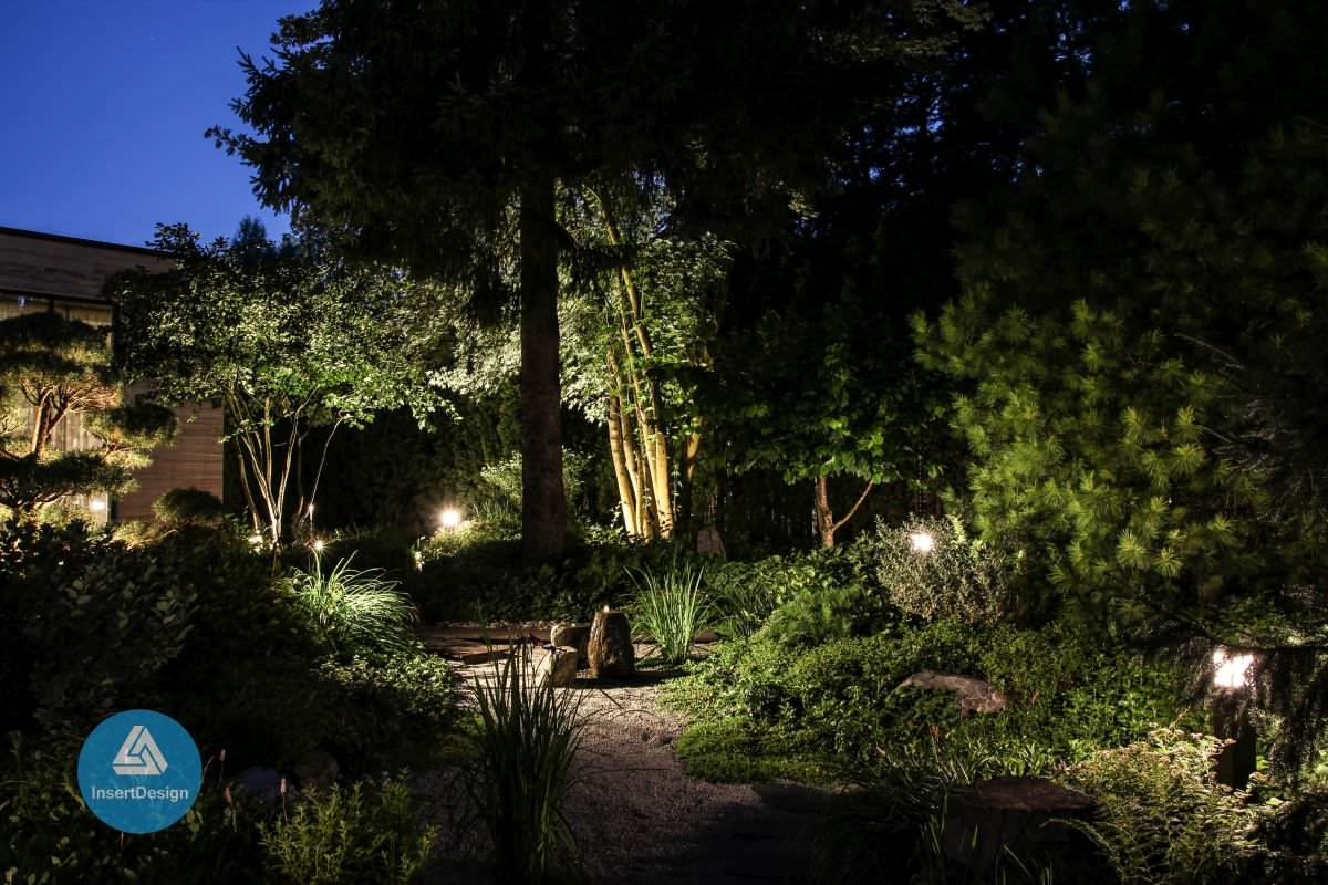Ландшафтное освещение территории загородного дома в Николино, Подмосковье