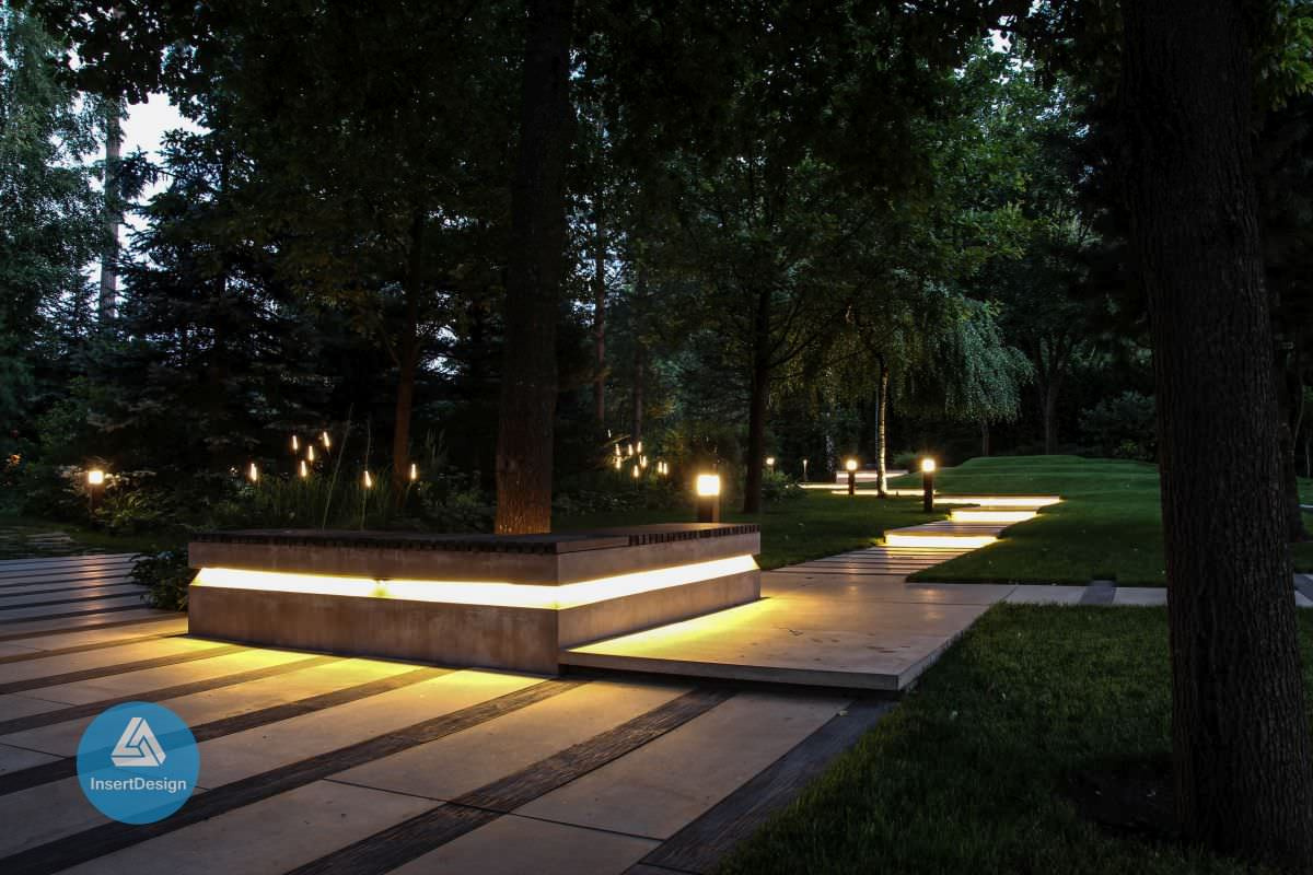 Ландшафтное освещение территории загородного дома в Николино, Подмосковье