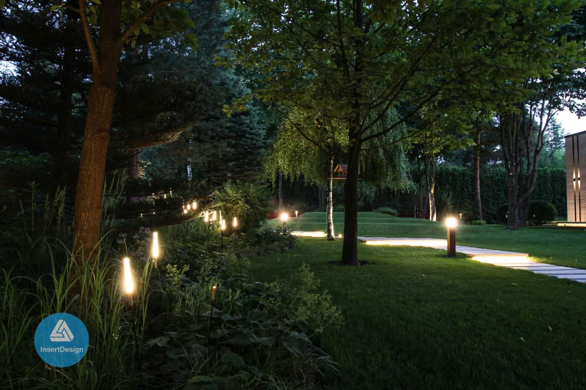 Ландшафтное освещение территории загородного дома в Николино, Подмосковье