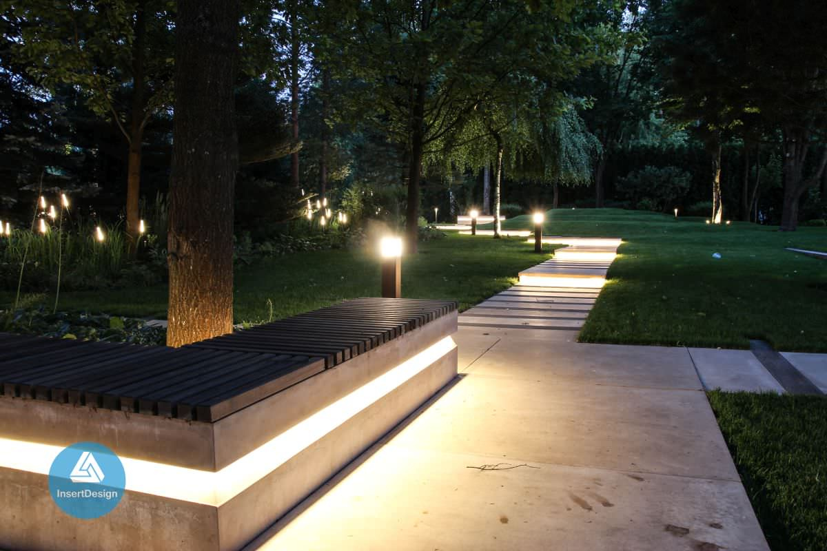 Ландшафтное освещение территории загородного дома в Николино, Подмосковье