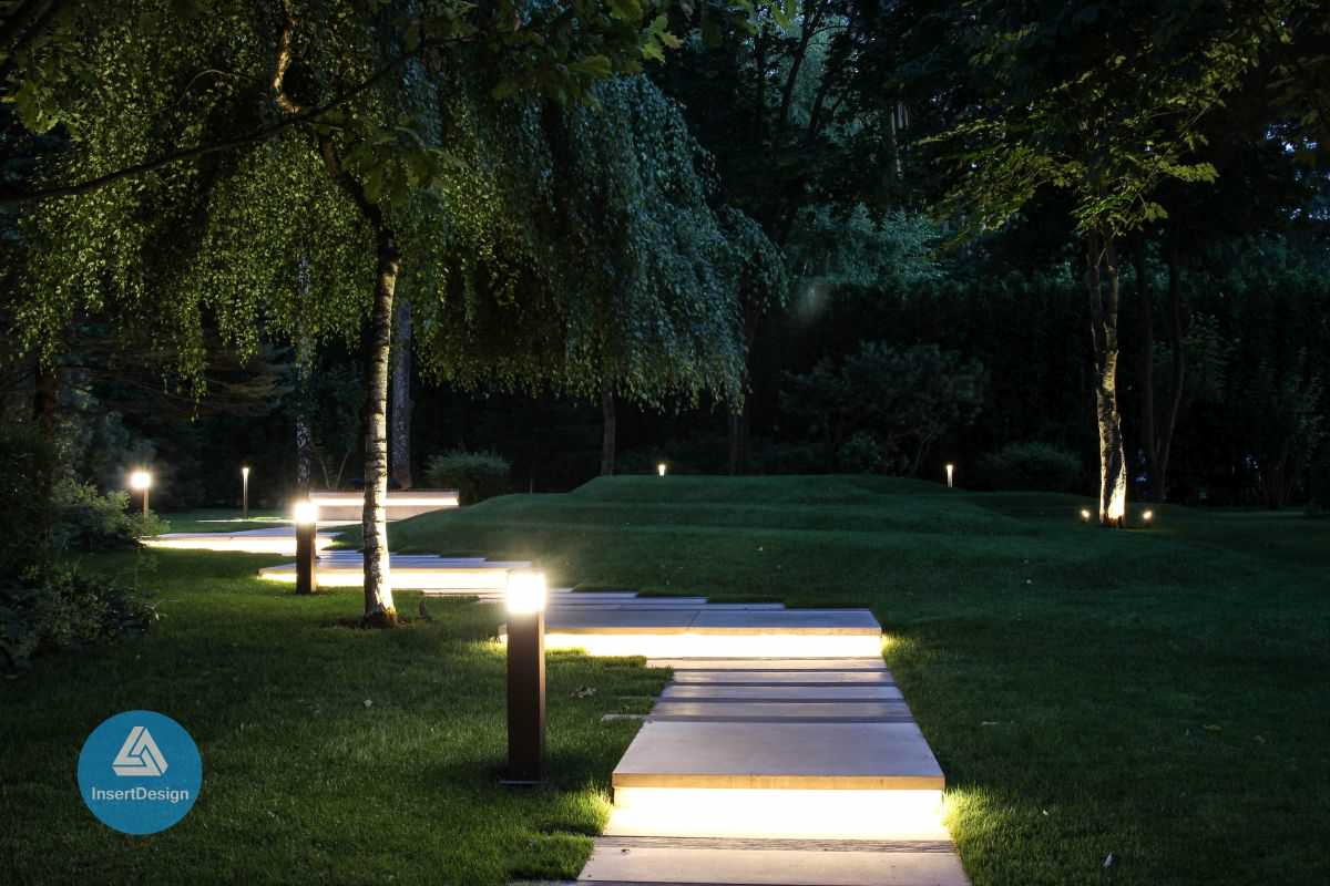 Ландшафтное освещение территории загородного дома в Николино, Подмосковье