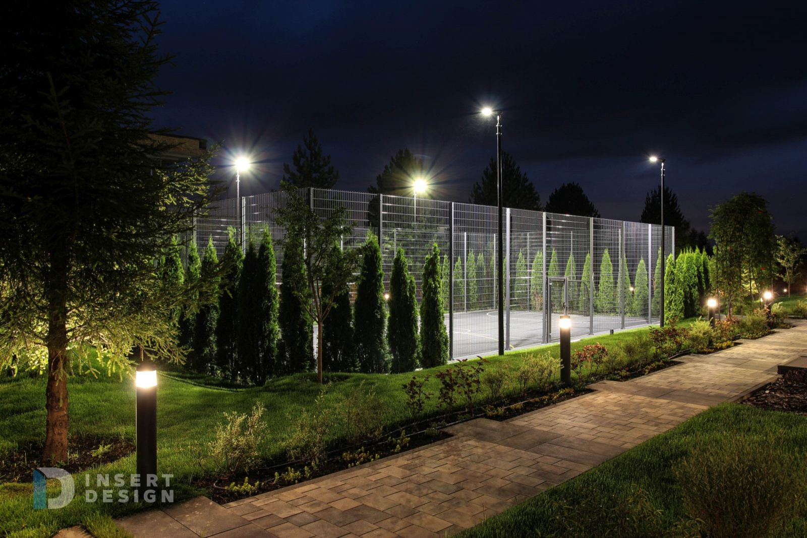 Ландшафтное освещение территории загородного дома в Степаньково, Подмосковье