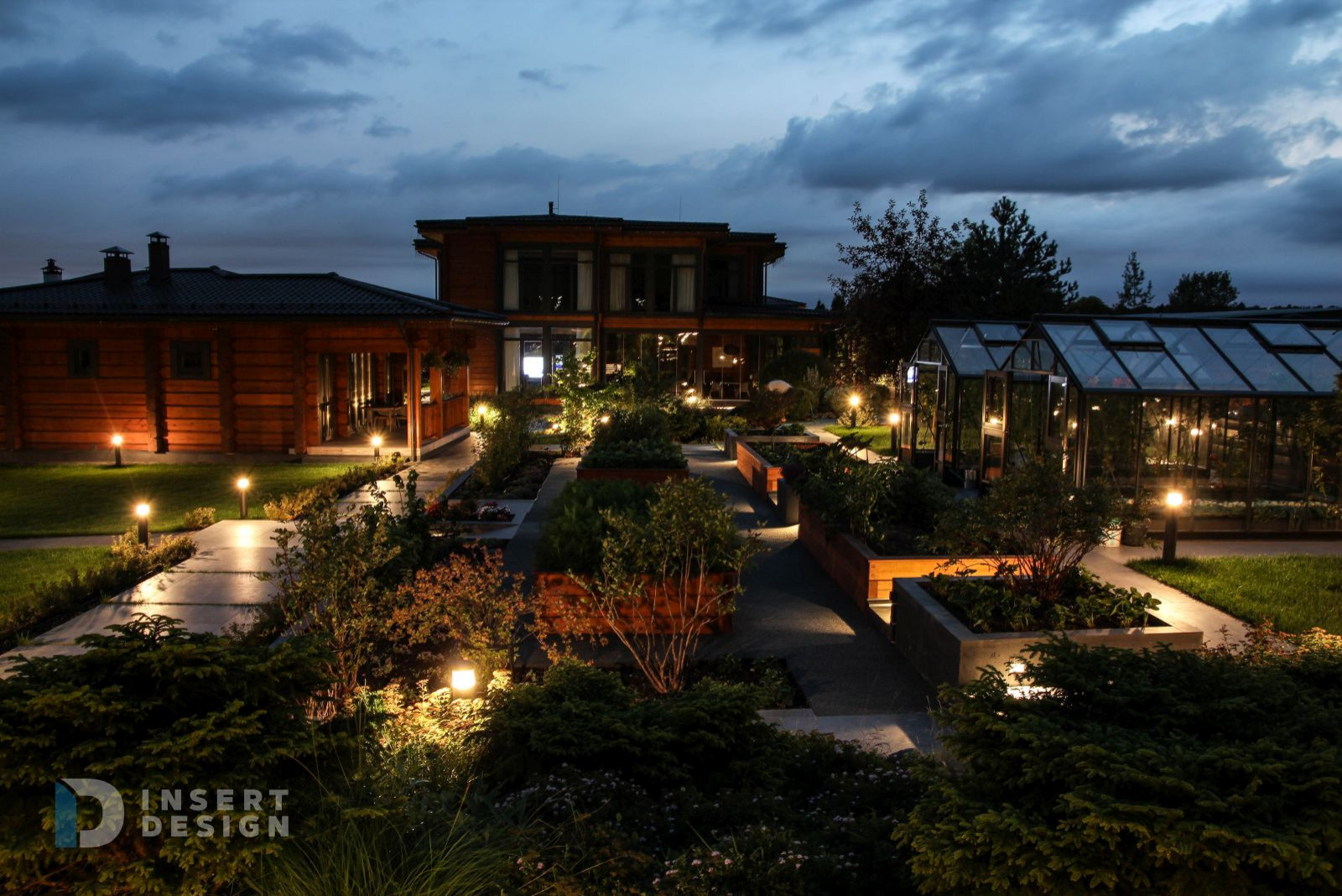 Ландшафтное освещение территории загородного дома в Степаньково, Подмосковье