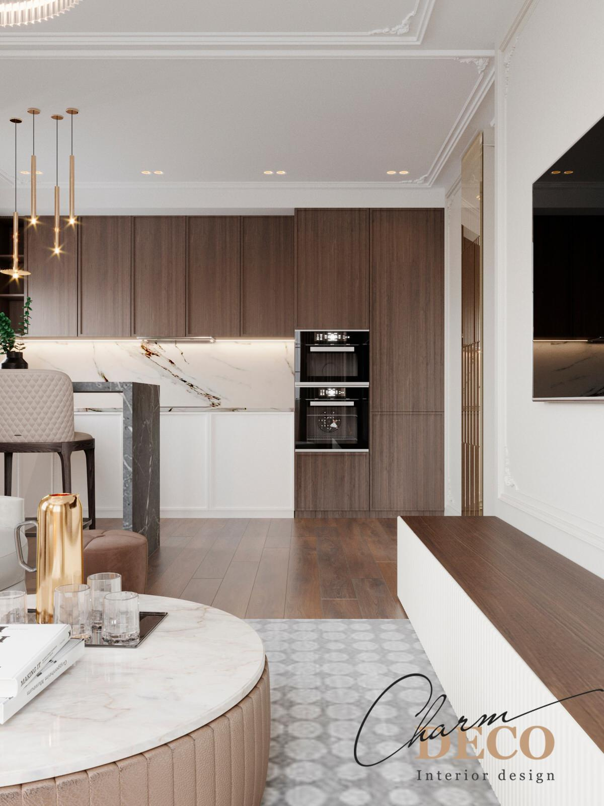 Зона отдыха в стиле неоклассика