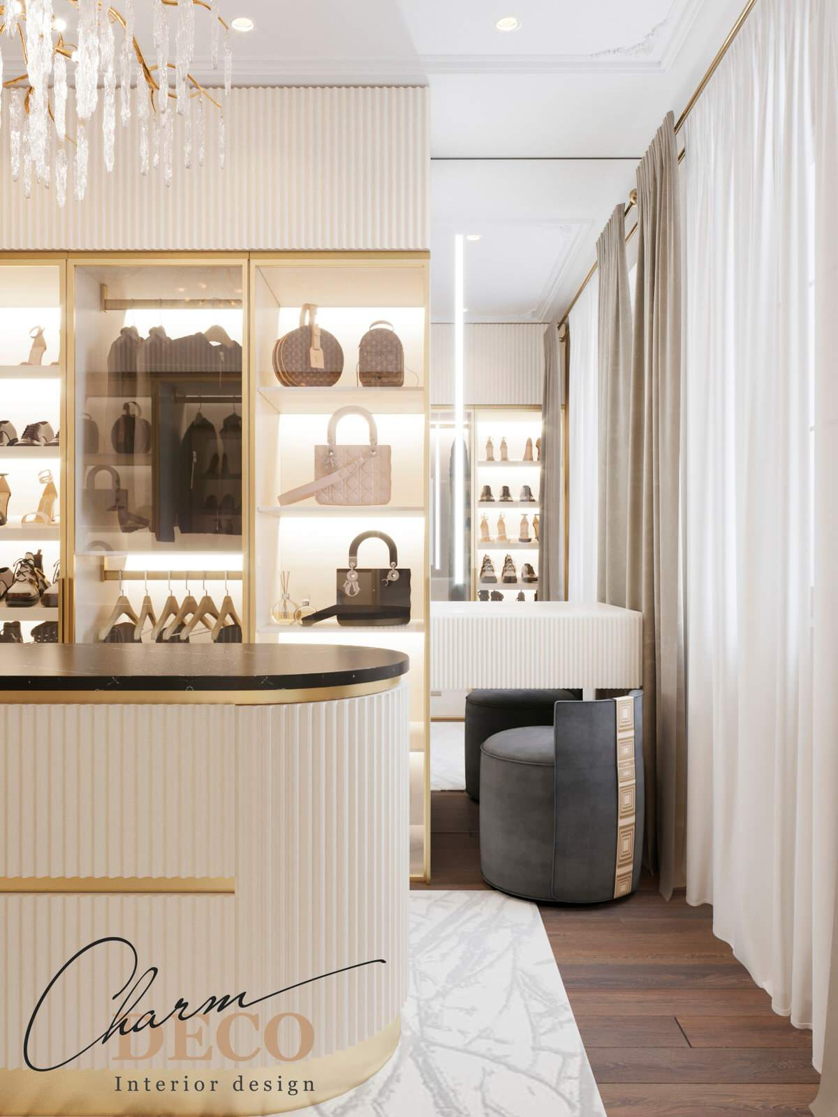 Гардеробная в стиле неоклассика