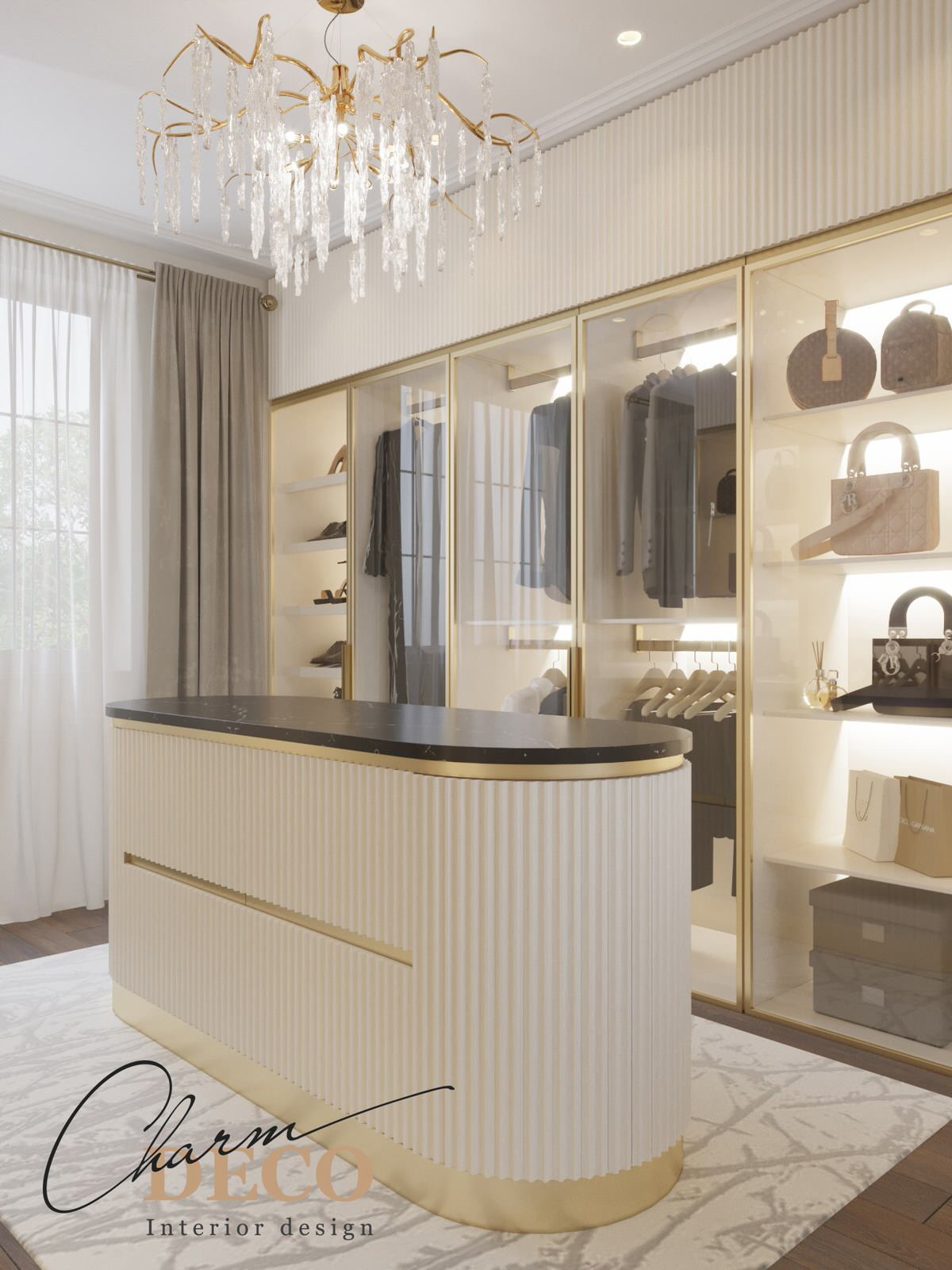 Гардеробная в стиле неоклассика