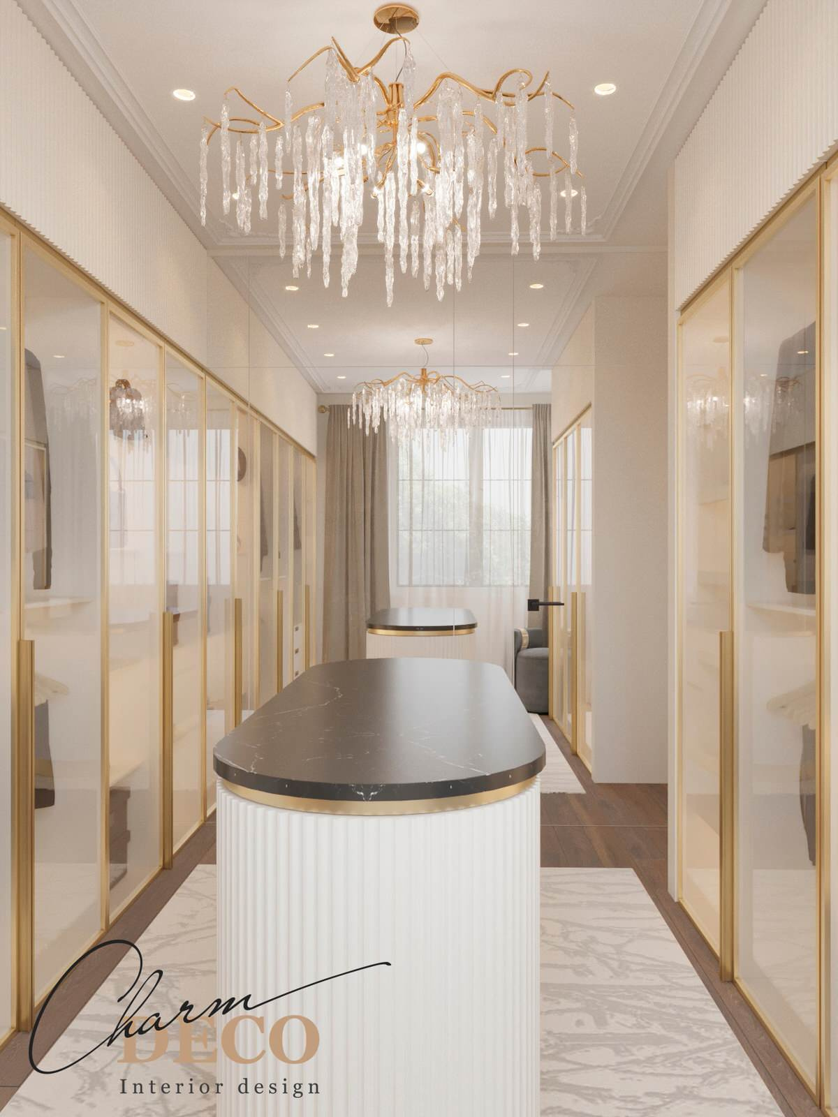 Гардеробная в стиле неоклассика