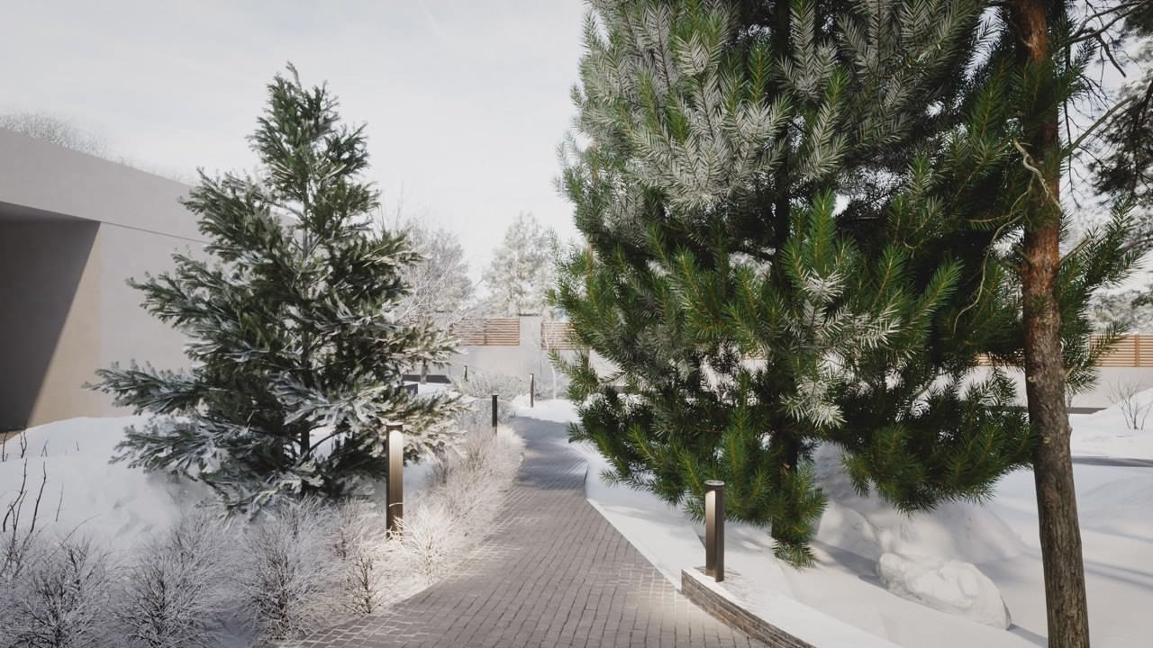 Реконструкция современного дома (зима)