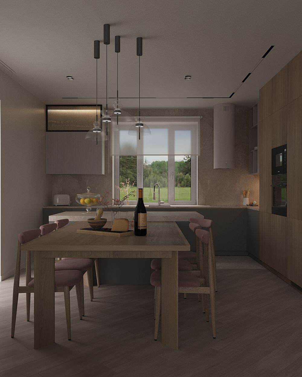 Кухня-гостиная в загородном доме