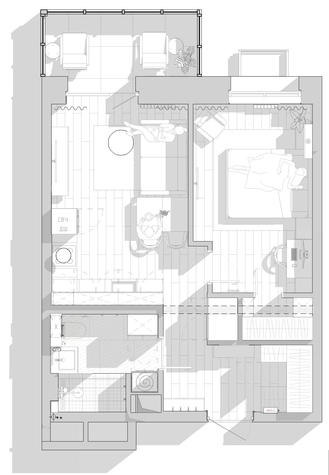 Обложка проекта: Малышка с двумя гардеробными