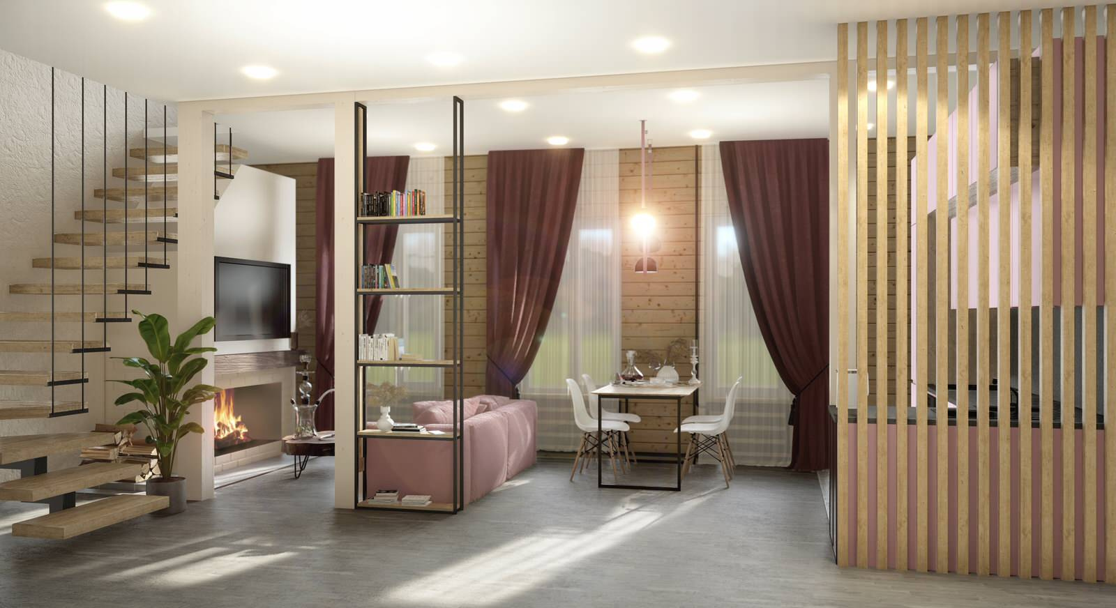 интерьер гостиной Бохо Beige