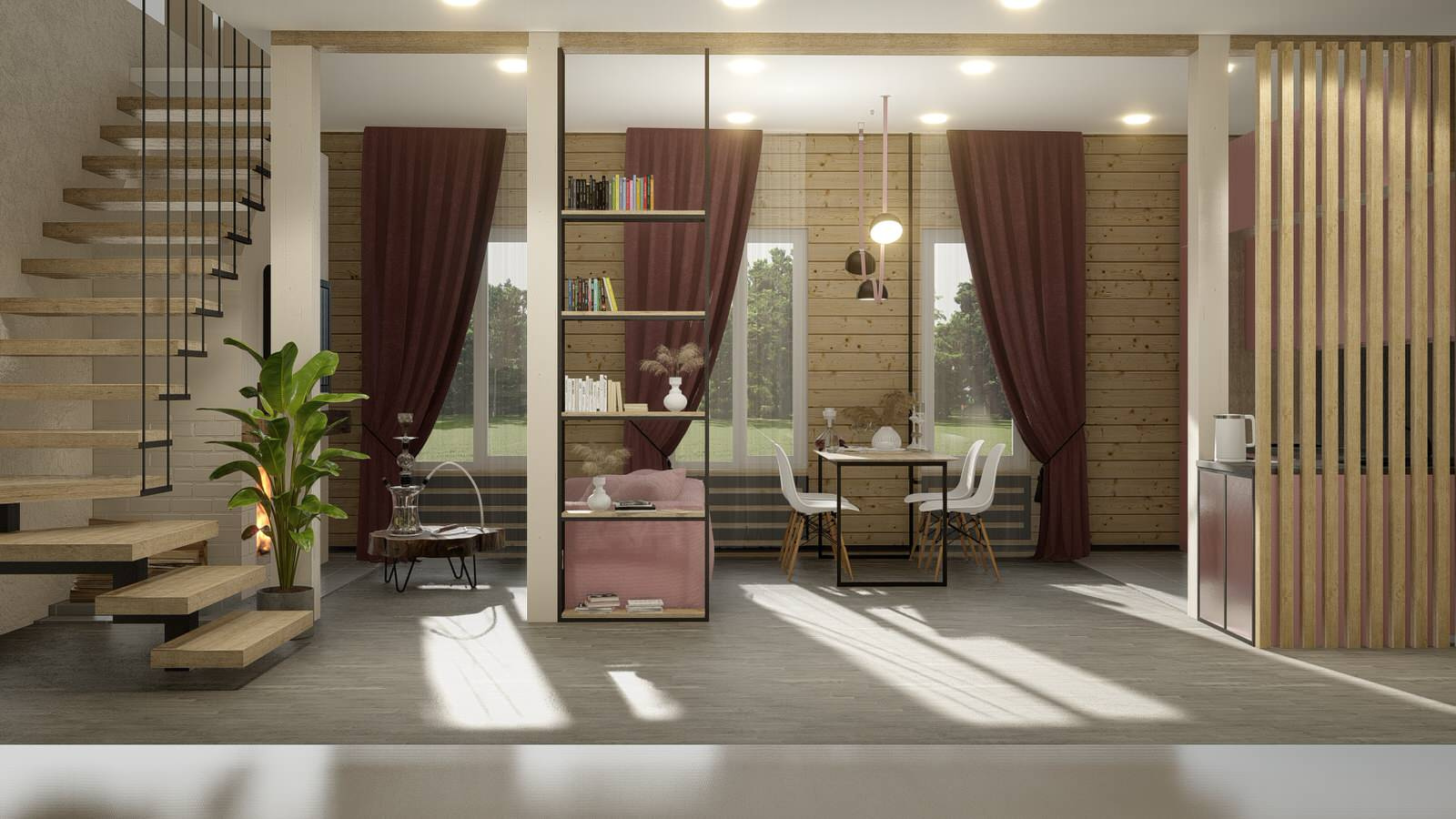 интерьер гостиной Бохо Beige