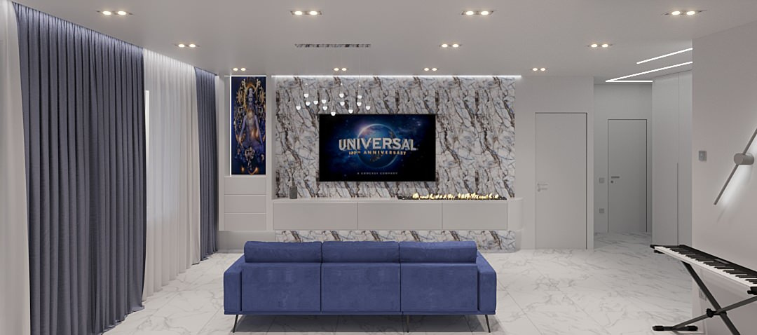 Интерьер Квартиры 84 м2 в Москве в современном минимализме.  Жк Настроение