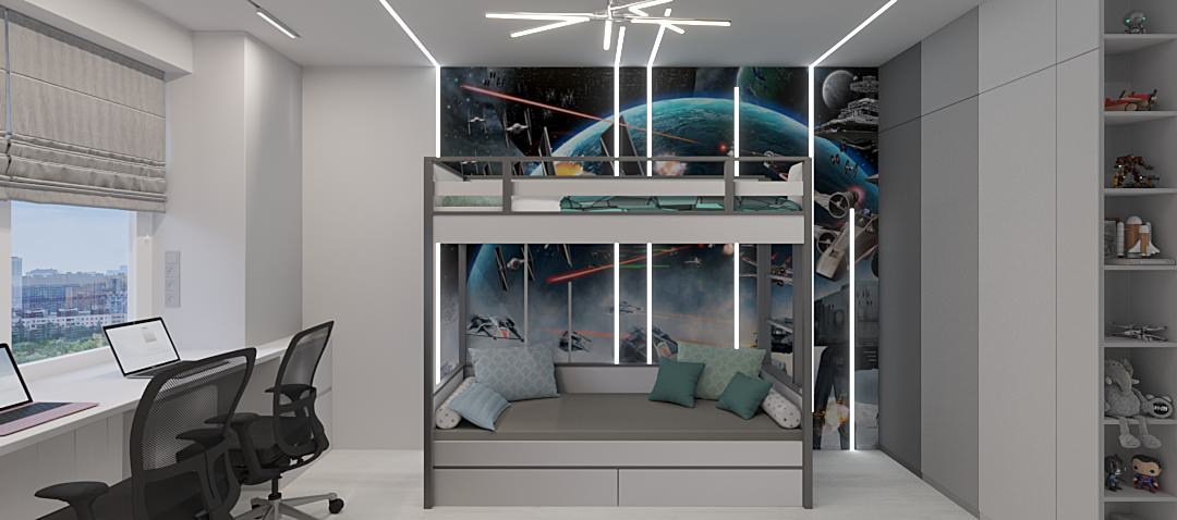 Интерьер Квартиры 84 м2 в Москве в современном минимализме.  Жк Настроение