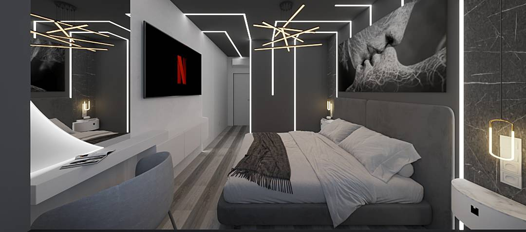 Интерьер Квартиры 84 м2 в Москве в современном минимализме.  Жк Настроение