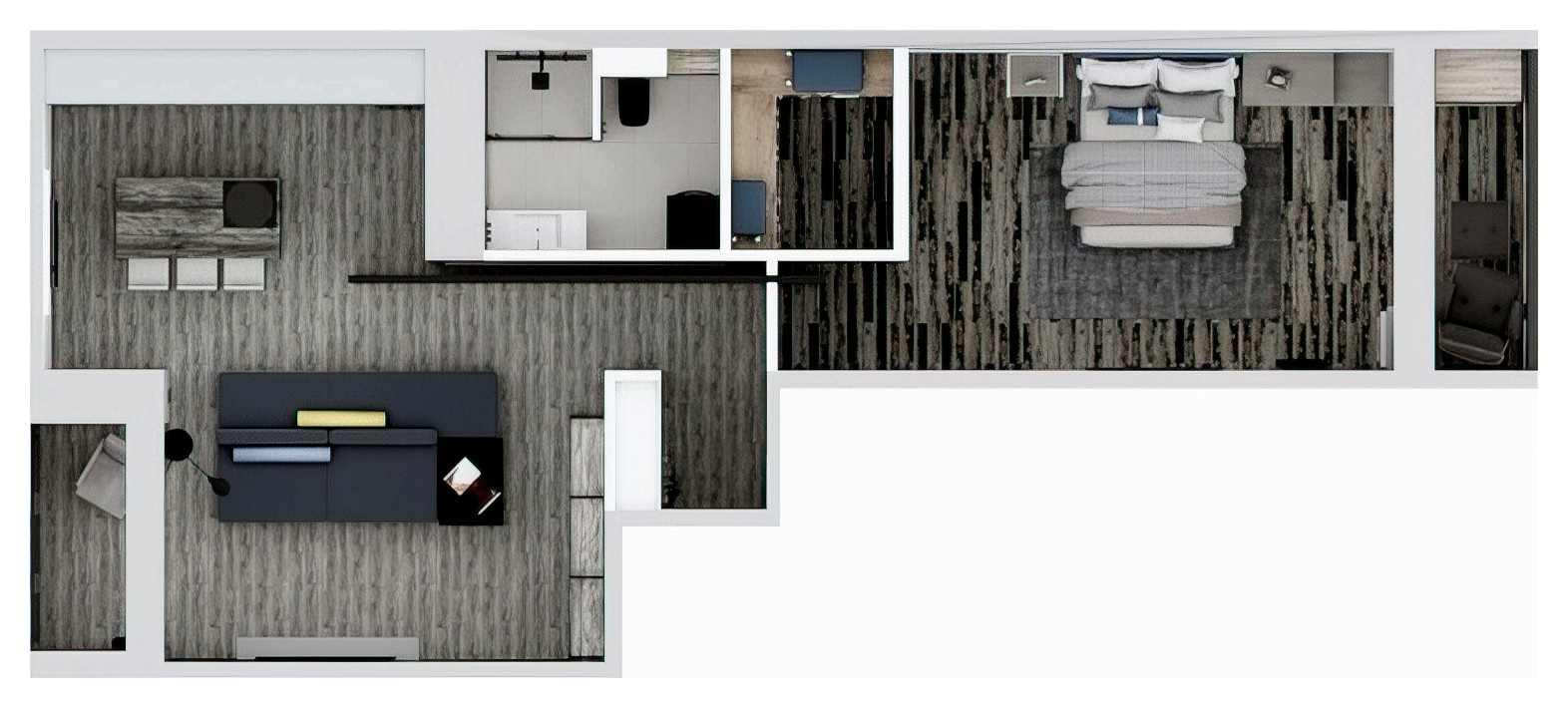 Дизайн квартиры 77 м2 для мужчины-холостяка в Москве  2024