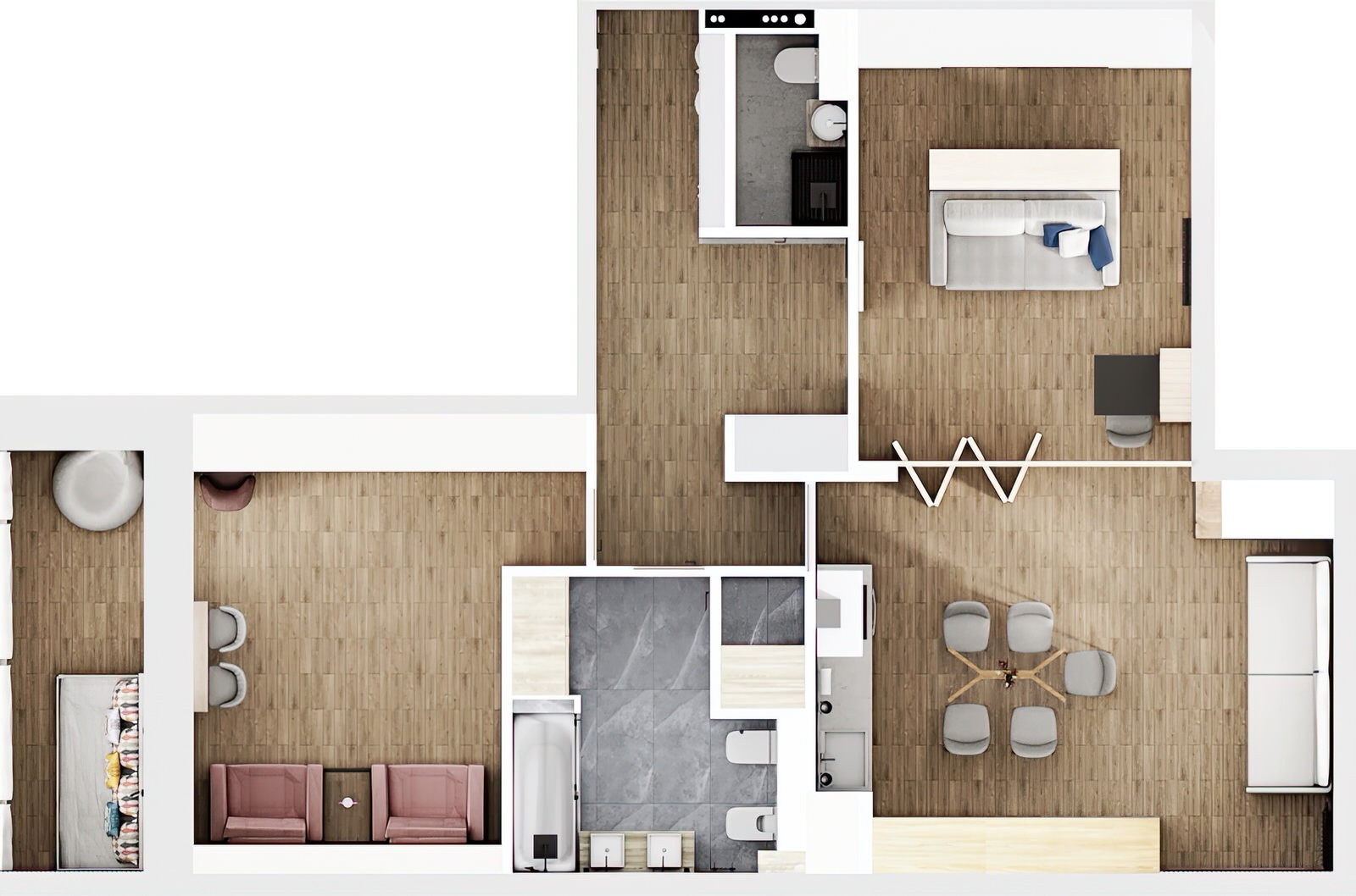 Дизайн Интерьера Квартиры 88 м2 в жк Ангелово Резиденц