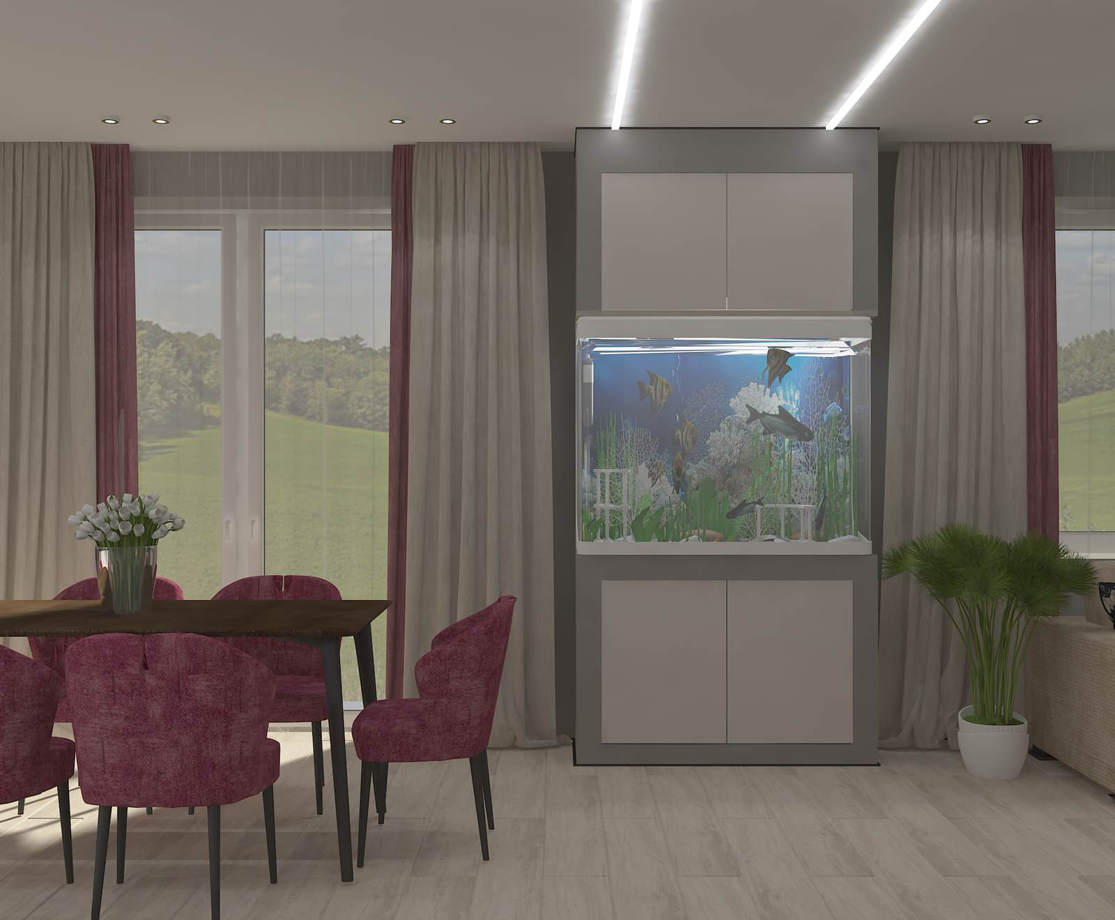 Кухня - гостиная (31,3 кв.м)  в частном доме