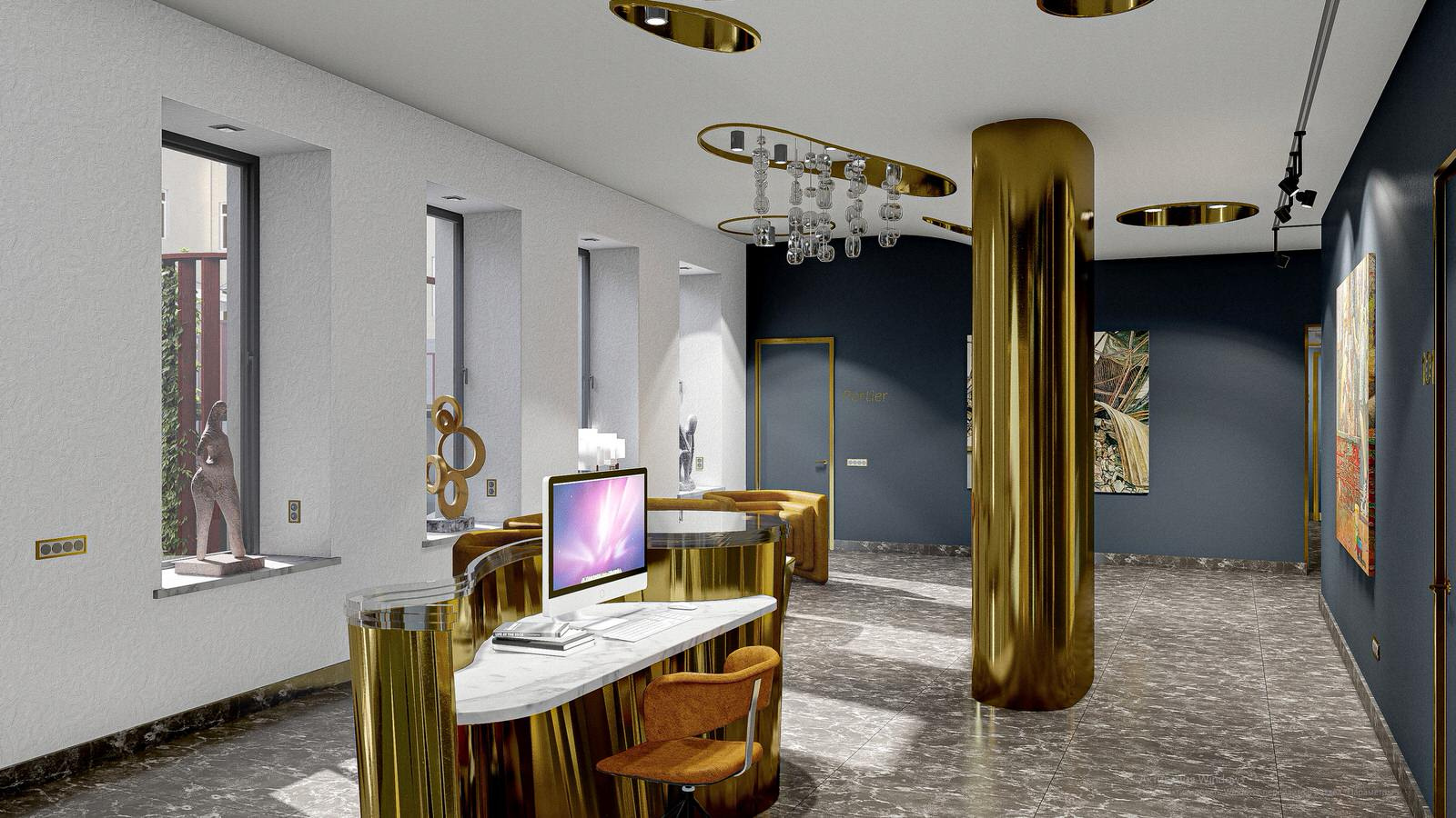 Apart hotel vestibule                       Вестибюль апарт-отеля