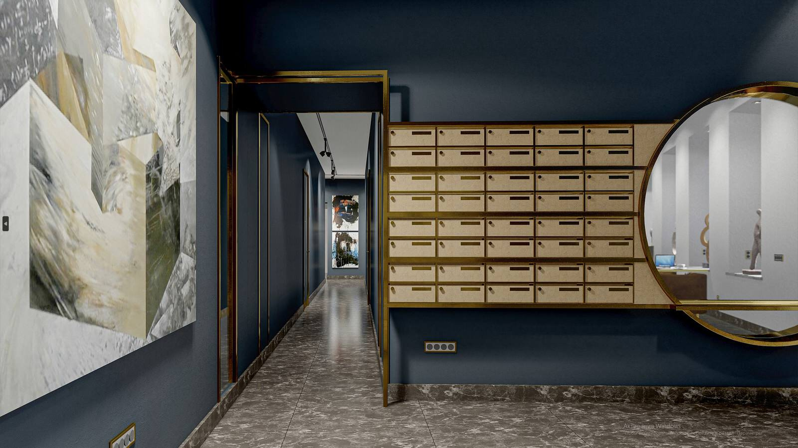Apart hotel vestibule                       Вестибюль апарт-отеля