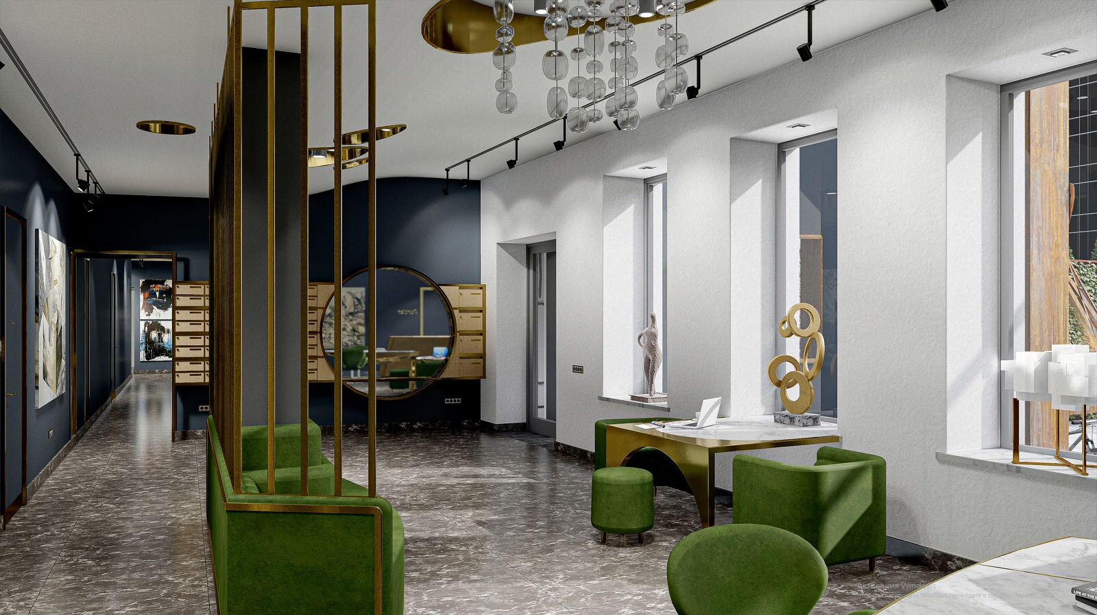 Apart hotel vestibule                       Вестибюль апарт-отеля