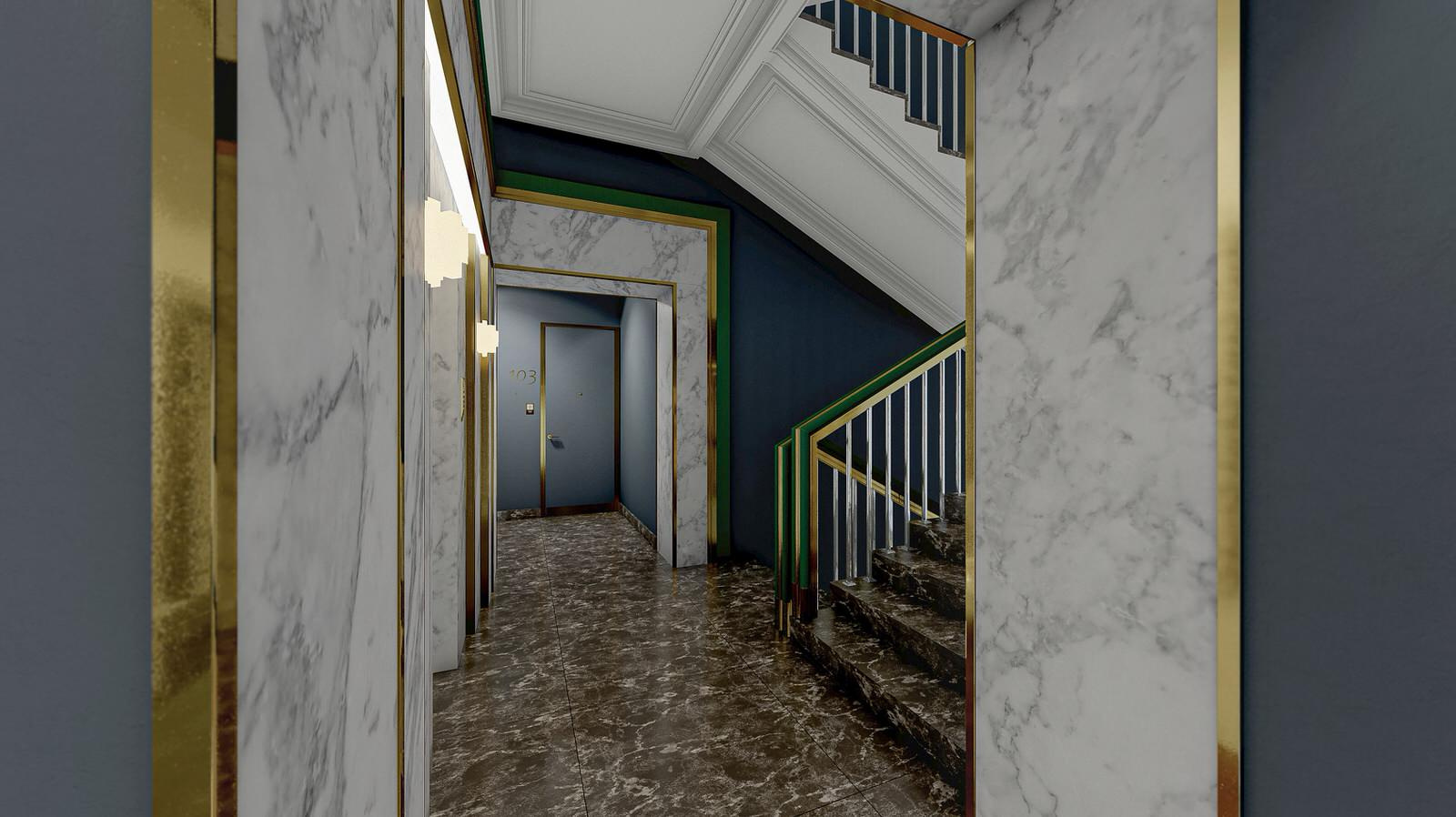 Apart hotel vestibule                       Вестибюль апарт-отеля