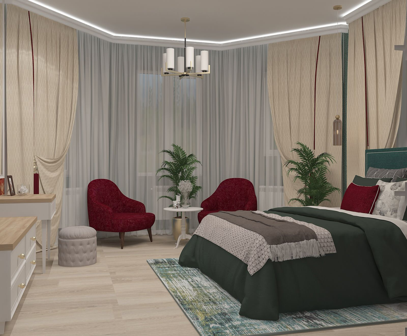 спальня с гранатами